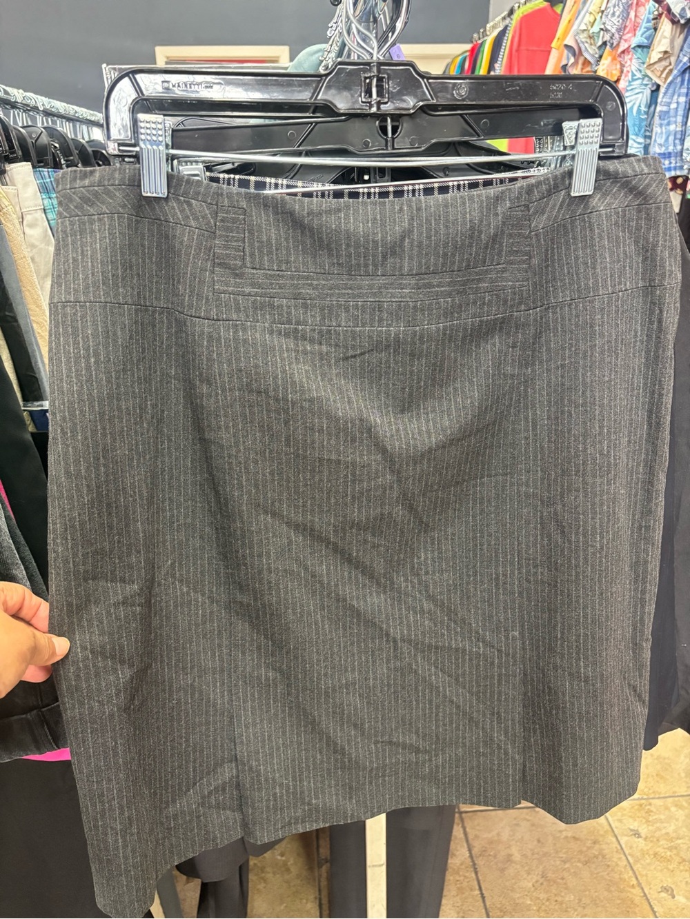 ANTONIO MELANI Charcoal Pinstripe Midi Skirt